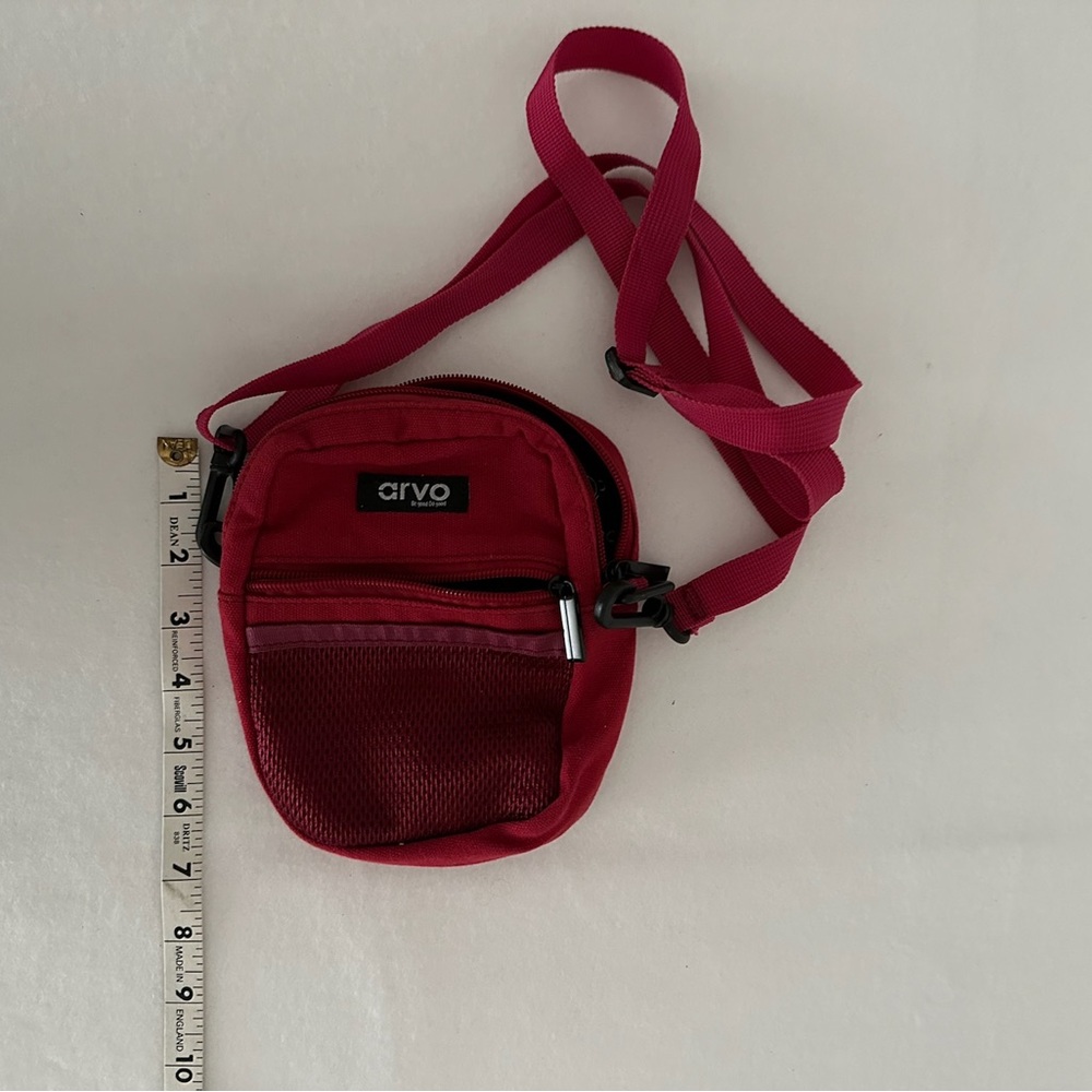 Arvo Crossbody Utility Bag Red with Mesh Pocket - Picture 7 of 7